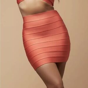 Herve Leger X Forever 21 Orange Bandage Mini Skirt